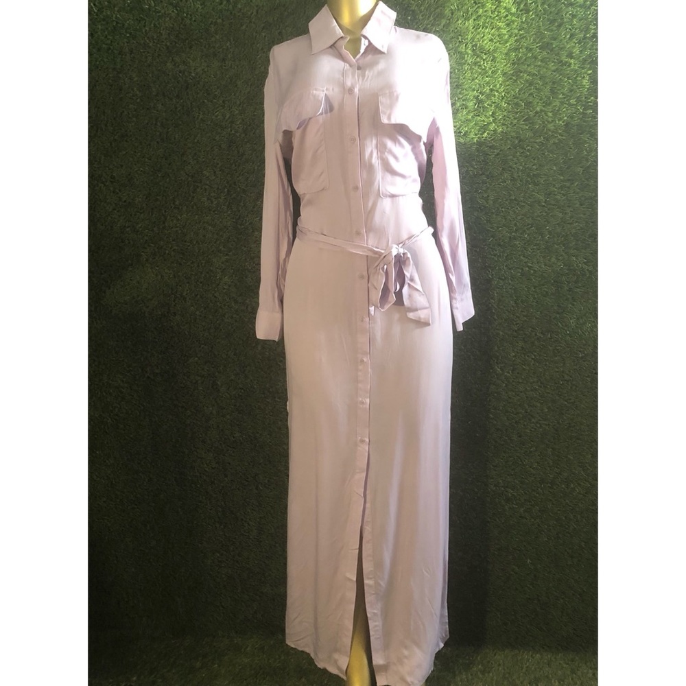 Lightweight lovely lavender button down dress